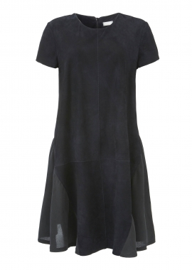 15682 Dress, grey crack mat w. silk